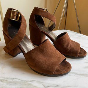 Stuart Weitzman Suede Ankle-Strap Sandals